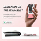 Air Wallet, Built-in Tracker Slim Wallet, Smart Wallet with Money Clip, Compatible with FindMy Network(iOS Only), Anti-Theft Card Holder, *Gift for Men (Tracker Wallet,Macaron Powder)