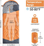 oaskys Camping Sleeping Bag - 3 Season Warm & Cool Weather - Summer Spring Fall Lightweight Waterproof for Adults Kids - Camping Gear Equipment, Traveling, and Outdoors