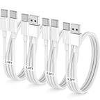 Car Carplay Cable for iPhone 17 16 15, 2-Pack 3.3FT 60W USB C to USB C Cable And 2-Pack 3.3FT USB A to USB C Cable for iPhone 17 16 15，for Galaxy S25, for iPad Pro/Air, for MacBook Pro/Air and More
