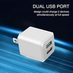 USB Wall Charger, Dual Port Cube Power Adapter Charger Plug Block Charging Box, Dual Port Wall Fast Charging Adapter, Compatible for i Phone 14 13 12 11，Milky White
