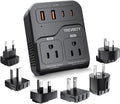 2000W Voltage Converter US to Europe, 220V to 110V Converter for Hair Dryer, 7-in-1 European Travel Plug Adapter with 3AC/2USB-A/2USB-C (PD20W), Travel Essentials with Type ABCE/FGI (Black)