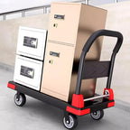 Folding Hand Truck, Platform Trolley with Swivel Wheels, Portable Flatbed Cart for Office Moves, Versatile Folding Dolly for Easy Transport