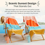 Loon & Lake Luxury Beach Towels Set of 2 - Beach Sunset | 2 Pack 30" x 60" | Crafted from 100% Combed Cotton | Ultra Plush & Super Soft | Rays Collection
