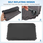 Portable Self-Inflating Seat Cushion, Portable Travel Cushion Airplane Seat, Memory Foam Sitting Pad for Travel Airplane Car Bleachers Backpacking Office(Grey)