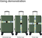 Luggage Straps for Suitcases TSA Approved Easy Pack Organized Suitcase Strap, Luggage Strap, Luggage Belt Strap, Bag Straps for Luggage. Buckle Straps Travel Accessories (Stripe)