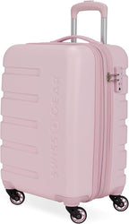 SwissGear 7366 Signature Hardside Expandable Luggage with Spinner Wheels, TSA Lock, Cup-Holder, Pink, Carry-On 19-Inch