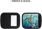 2 Pack Luggage Handle Wrap with Travel Tags - Non-Slip Protective Cover Soft Handle Grips Covers for Suitcase(Turtles Protect Ocean)