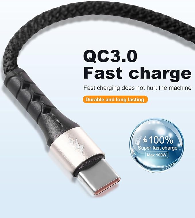 SIQIWO Multi USB C Cable Fast Charging, [4FT/2 Pack] QC 3.0(3A) USB C Splitter Cable, 4 in 1 Charger Cord with 4 Type C Ports, for iPhone 17/16/15 Series, iPad Air/Pro, Samsung Galaxy S25, Pixel, PS5