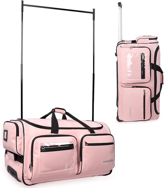 Fanwoli 28" Dance Bag with Garment Rack | Ultra-Light Collection| More Lightweight & Wear-Resistant| Ideal Competition Duffle Bag for Dancers Livestreamer Athletes