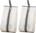 2 Pack Portable Water-Resistant Dust Proof Boot Storage Bags with Handle | Washable Shoe Bags for Travel & Closet Organizing(M)