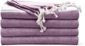 Cotton Turkish Beach Towel with Towels Oversized 36"x72" Pool Absorbent Extra Large Quick Dry Sand Travel Towel (Purple, 4 Pack)