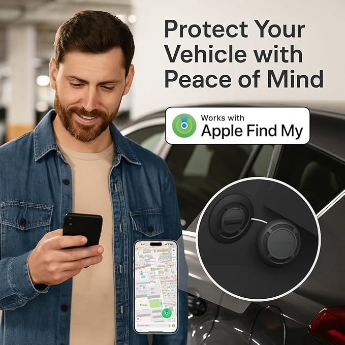 Magnetic Hidden GPS Tracker for Vehicles – 365 Days Battery Life, No Subscription, Car Tracker Device Hidden (Android Tracker)