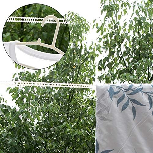 Foshine 2 Pack Clotheslines 1.64ft Length Camping 5m Clothesline White Purple Drying Rope Portable Windproof Travel for Indoor Outdoor Laundry