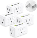 LENCENT 2 Prong to 3 Prong Outlet Adapter,Wall Plug Extender,Multiple Outlet Wall Plug with 3 AC Outlets,Non Grounded Outlets Expander for Japan Travel Kitchen Office Bathroom Older House,4 Pack