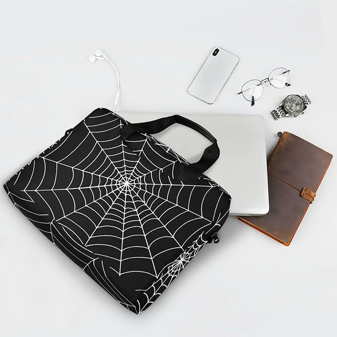 Goth Spider Web Laptop Case 15.6 inch Computer Bag Waterproof Laptop Briefcase Laptop Bag for Women & Men