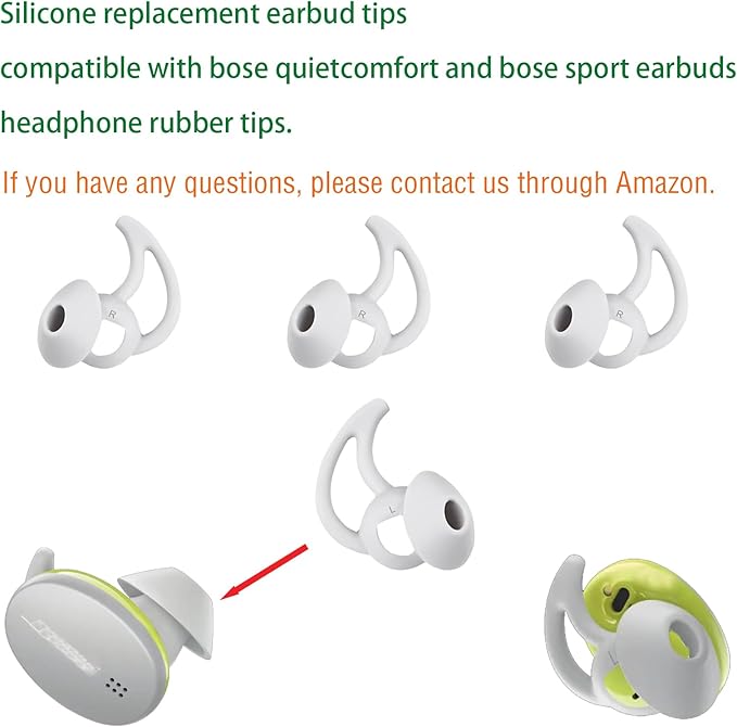 Replacement Earbud Tips Silicone Earbud Covers Ear Tips Compatible with Bose Quietcomfort and Sport Headphone Ear Bud Tips Large 3 Pairs