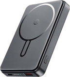 for Magsafe Battery Pack 12000mAh Magnetic Power Bank Portable Charger USB C 20W Fast Charging Wireless Charger Travel Essential for iPhone 16/15/14/13/12 Series Grey