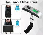 Luggage Weight Scale Portable Digital Suitcase Scale for Travel Handheld Scale with Temperature Sensor, 110 lb/50 kg, Battery Included