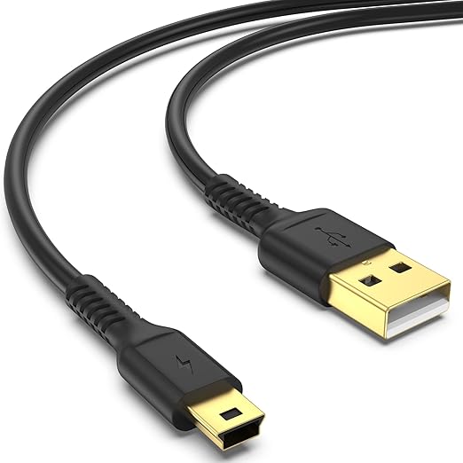 6FT Mini USB Cable, Standard USB 2.0 Type A Male to Mini B Male Charger Cord Compatible with PS3 Controller, MP3 Player, Camera, Dash Cam, Garmin GPS, Hero 4/3+
