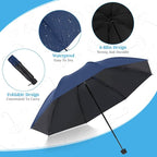 Hillban Set of 12 Windproof Travel Umbrellas Bulk Portable Folding Compact Umbrella for Rain Sun for Wind Backpack Men Women