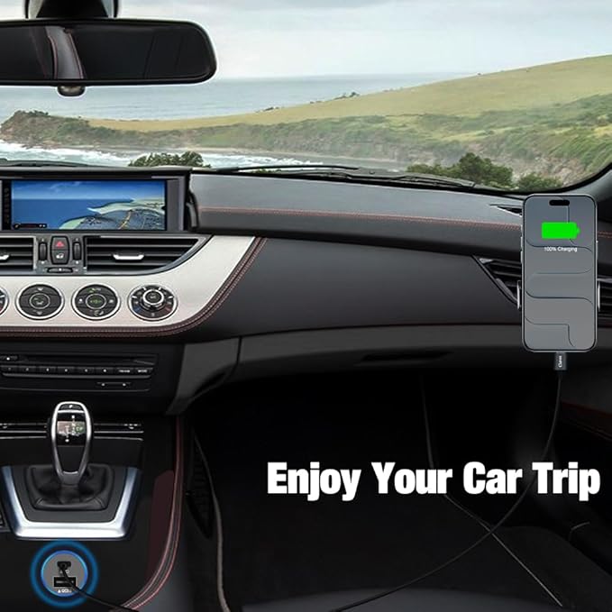 38W USB C Car Charger Adapter, 20W Fast USBC & 18W Rapid QC3.0 Ports, 12V Cigarette Lighter Adapter, Type C Auto Plug Outlet Accessories for iPhone 17 16 15 14, Google Samsung S26, Android Cell Phone