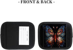 Abstract Butterfly Colorful 2 Pack Luggage Handle Wrap Set of Neoprene Luggage Tags for Suitcases Bag Strap Wrap Cover Travel Airplane Accessories Covers Markers Sleeve Grips Identifiers Cruise