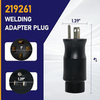 219261 Multi-Voltage Power Adapter Plug for Miller, for Hobart Welders/Plasma Cutters, 4-Pin to 3-Prong Electric Welding Plug Adapter for 115V/15A Power Cord 5-15P