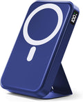 Magnetic Power Bank, 10000mAh Wireless Portable Charger with 20W USB-C Fast Charging, Foldable Stand & LED Display Battery Pack, Compatible with iPhone 16/15/14/13, Dark Blue