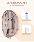 Wandering Nature Puffer Tote Bag with Cup Holder & Laptop Compartment & Trolley Sleeve for Travel, Work, Nurse, Women