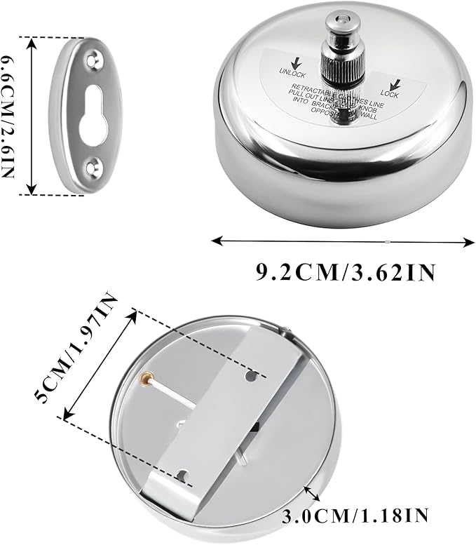 Retractable Clothesline,Stainless Steel Clothing Line Dryer Wall Mounted for Shower Room Bathroom Laundry (Sliver)