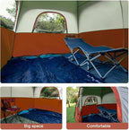 CAMPROS CP Upgraded 6/8 Person Camping Tents, Waterproof Windproof Family Tent with Larger Mesh Windows & Door, Double Layer, Easy Set Up, All-Season Dome Tent with Top Rainfly & Carry Bag