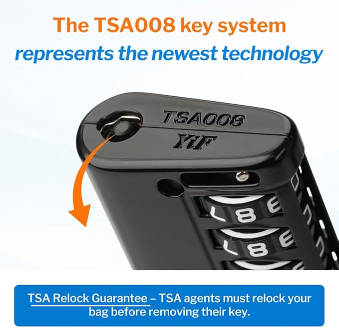 Forge TSA Approved Luggage Locks 4 Digit Combination TSA Travel Locks with TSA008, Open Alert Indicator, Zinc Alloy Body for Luggage, Suitcase, Backpack, and More. 2 15'' Cable Locks.