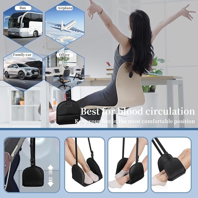 Airplane Footrest,Foot Hammock,Office Footrest,Foot Hammock for Airplane Travel Accessories,Plane Footrest