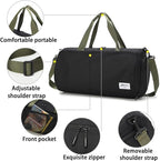 Gym Bags for Men with Side Pocket, 38L Sports Gym Duffle Bag with Wet Pocket&Shoe Compartment, Large Waterproof Sport Duffel Bags for Travel, Sports, Fitness&Workout(Black/Green)