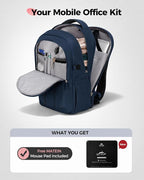 MATEIN HER Laptop Backpack with Lunch Compartment, Water Resistant Work Backpack for Office Commute with Water Bottle Holder & RFID Pocket, Teacher Nurse Travel Bag Fits 17.3'' Computer, Blue