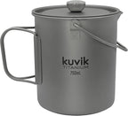 Kuvik Titanium French Press 750ml (25.4 oz) - Ultralight and Compact French Press for Backpacking and Camping