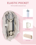 Wandering Nature Puffer Tote Bag with Cup Holder & Laptop Compartment & Trolley Sleeve for Travel, Work, Nurse, Women