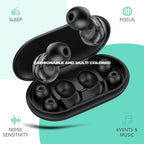 Ear Plugs for Sleeping Noise Cancelling, 50dB Soft Earplugs for Concert, Reusable Ear Plugs for Noise Reduction with Case & 8 Eartips, for Sleeping, Concert, Working, Studying, Traveling (Black)