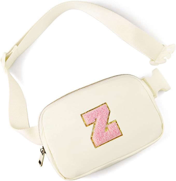 Gitus Personalized Gifts Birthday Gifts for Girls Fanny Pack Cross Body Bags with Initial Letter Preppy Stuff Gifts for Her Girlfriend Wife Sister Friends Mom (Ivory-Z)