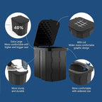 Hapoon XL Portable Folding Camping Toilet - Travel Potty for Adults, 12 Toilet Bags, 12 Pack Liquid Waste Gel, Black