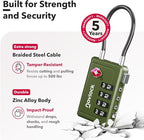 Luggage Locks TSA Approved with Inspection Indicator and Resettable 4-Digit, Easy-to-Read Combination, TSA Locks for Luggage, Suitcases, Backpacks & Travel Bags, Green, 2-Pack