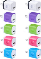 Wall Plug USB 10 Pack, iPhone Charging Block,1A 5V One USB Power Adapter Charge Plug Cube Block Box for iPhone 15 14 13 12 11 Xs XR X 8, Galaxy S21 S20 S10e S9 S8 A71 Note20, LG G8 G6, Google Pixel