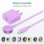 2Pack for Apple Watch Charger Cable, Magnetic Fast Charger to USB-C Cable 3FT, Wireless Fast iWatch Charger Portable Compatible with iWatch Ultra/Series 9/8/7/6/SE/SE2/5/4/3/2/1-Purple