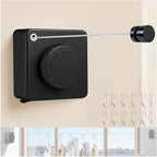15.7Ft Retractable Clothesline Indoor Outdoor is Also an Anti-sag Clothes line for Indoors, Stainless Steel Wire Retractable Laundry Line for Drying Clothes, with 10 Windproof Clips (Black)