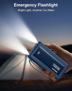 Portable Charger with Built in Cables, Slim 10000mAh Fast Charging 22.5W Power Bank USB C LED Display Battery Pack 6 Outputs & 2 Inputs for iPhone Samsung Pixel LG Moto iPad