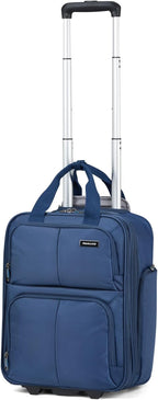Hanke Expandable Underseat Carry on Luggage for Airplanes,Small Rolling Softside Suitcase Travel Luggage Personal Item Bag,Lightweight luggage bags for travel,Blue,16-Inch