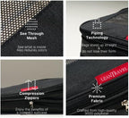 LeanTravel Premium Compression Packing Cubes for Travel - Suitcase Organizer Bags with Double Zipper & Breathable Mesh Panel - Space Saving Carry On Luggage Essentials (6-Pack Black)