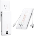 VEEKTOMX Portable Charger with Built in Cables 10000mAh, Power Bank for iPhone with AC Wall Plug, Fast Charging USB C Slim Battery Pack with LED Display Compatible with iPhone 17/16/15/14, Samsung
