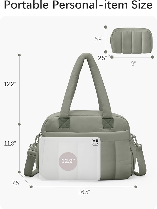 oscaurt Gym Bag for Women Lightweight Duffle Bag for Travel with Toiletry Pouch Water Resistant Carry On Weekender Overnight Duffel