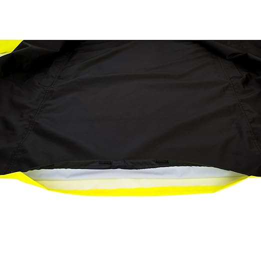 Portwest UH447 Waterproof Reversible Raincoat Hi Vis Reflective Long Safety Rain Jacket Yellow/Black, 5X-Large